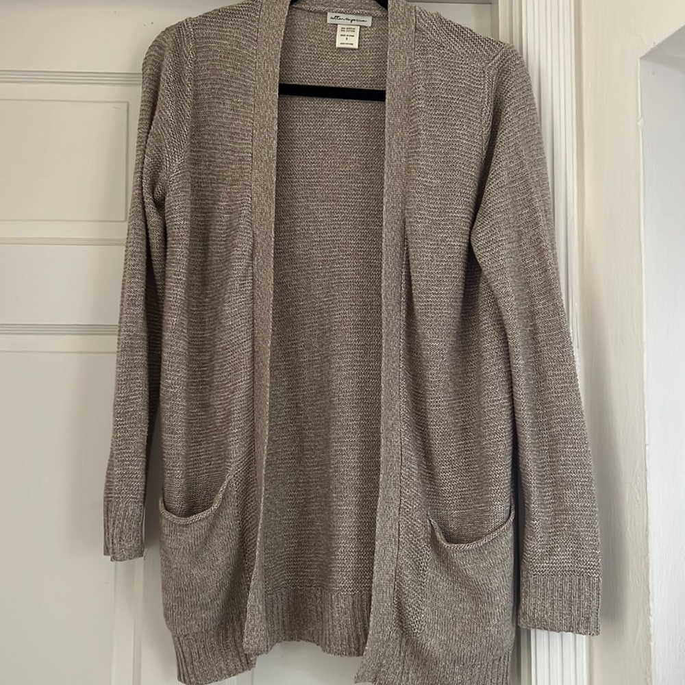 Cotton Emporium beige knitted cardigan in small